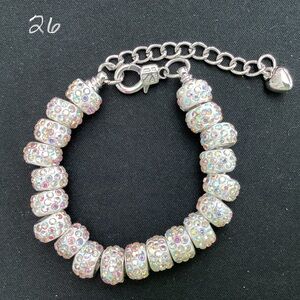 Rhinestone Bead Charm Bracelet